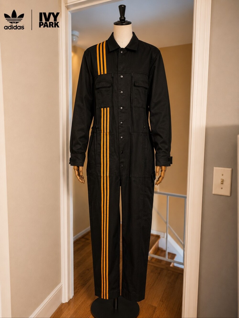 NWT Adidas x Ivy Park 3-Stripes Jumpsuit | Black/Mesa, Unisex L